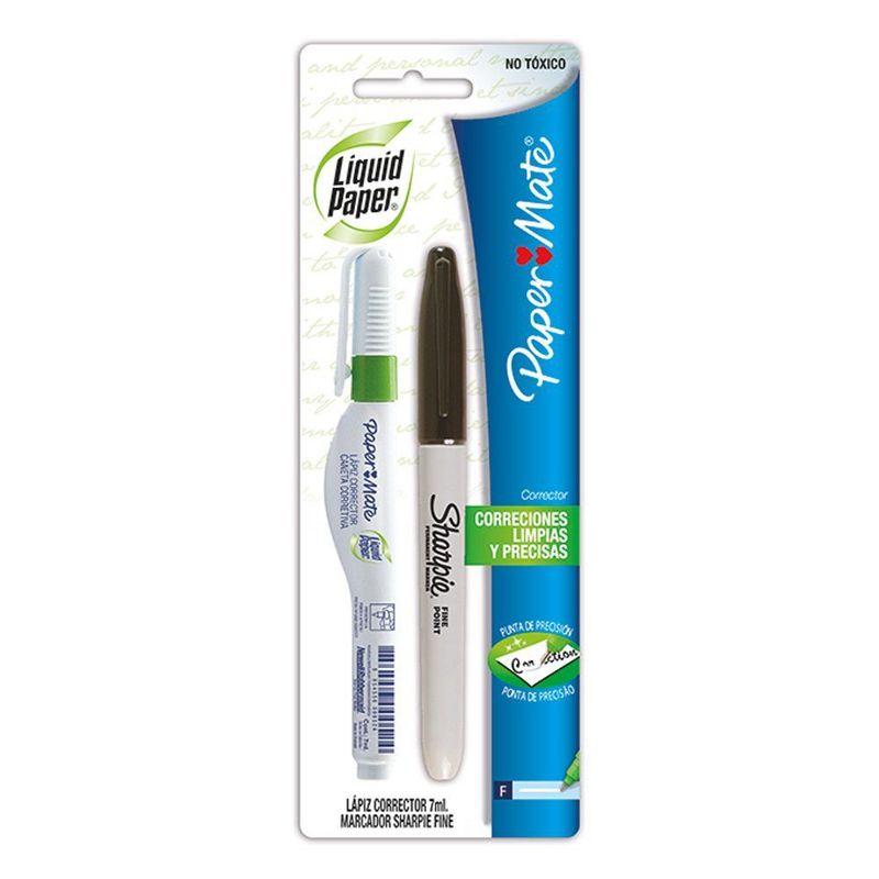 LIQUID PAPER - Pack Lápiz Corrector más Sharpie Fine