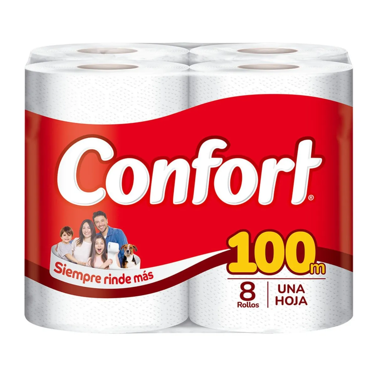 CONFORT - Papel Higiénico Confort Una Hoja 8 x 100 mts