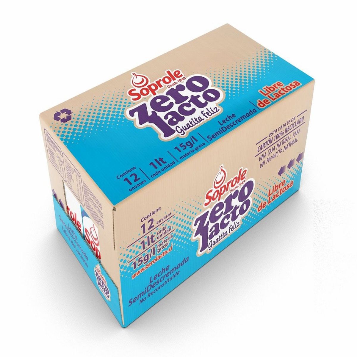 SOPROLE - Pack Leche Semidescremada Zerolacto