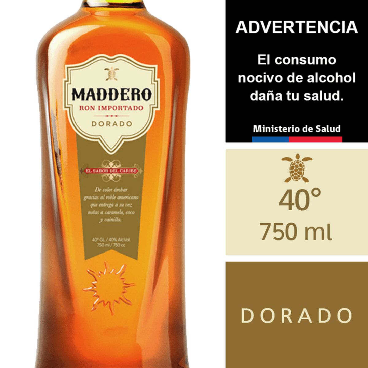 MADDERO - Ron Dorado 40° Gl