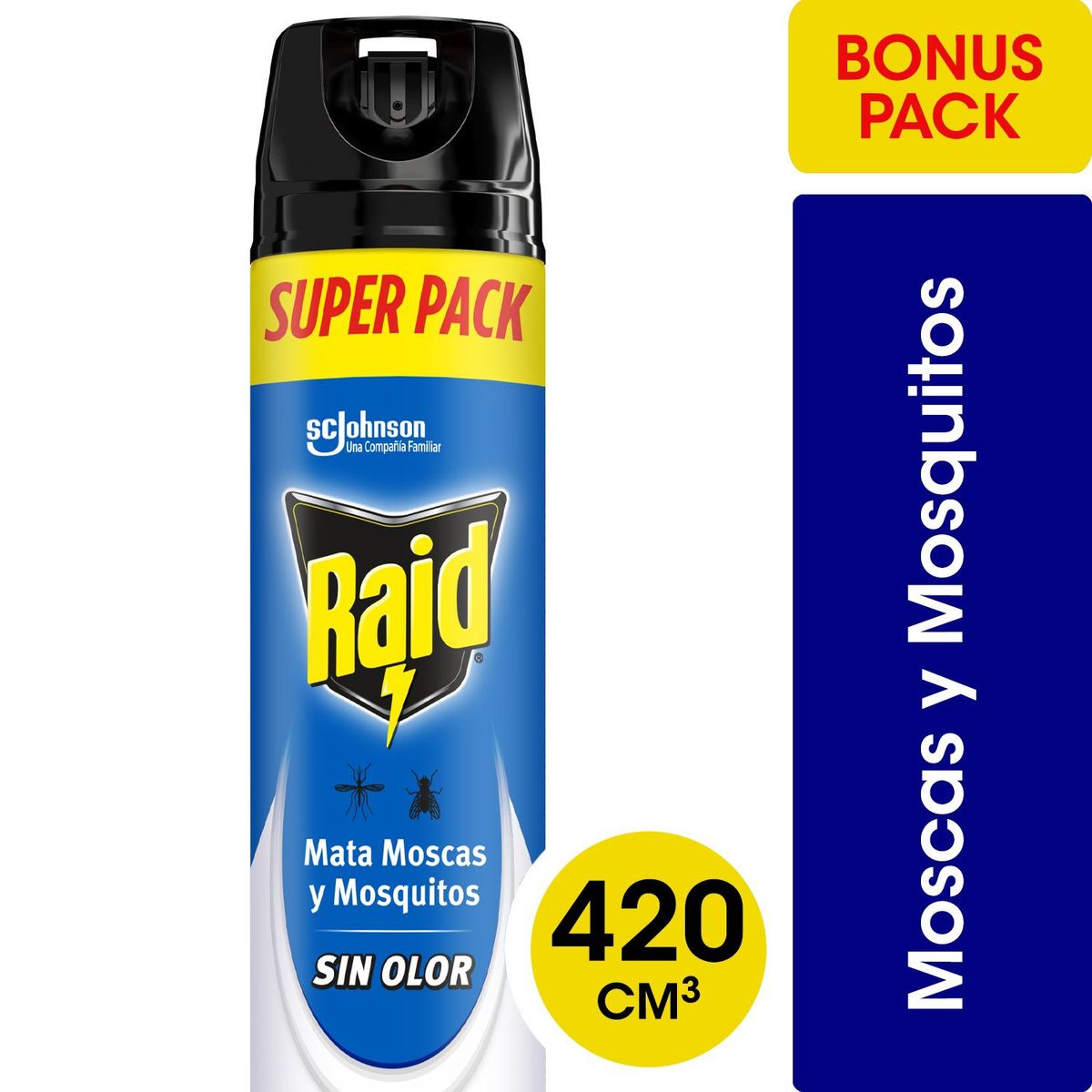 RAID - Insecticida  Raid Mata Moscas y Mosquitos Sin Olor Aerosol 420 ml
