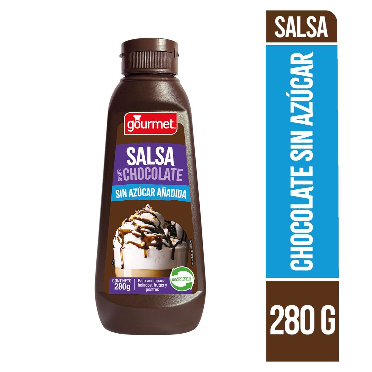 GOURMET - Salsa de Chocolate Sin Azúcar Gourmet 280 g