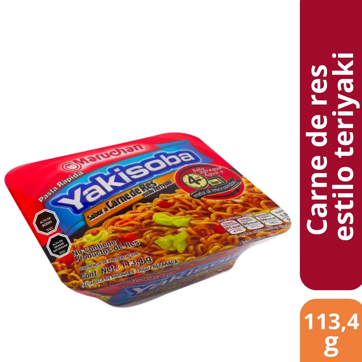 MARUCHAN - PASTA RAPIDA YAKISOBA SABOR TERIYAKI 112.5 GRS