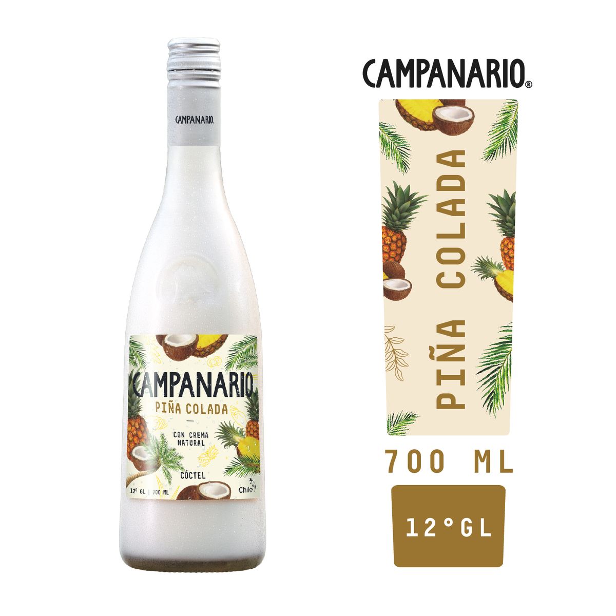 RUTA COCKTAIL - Cóctel Piña Colada Campanario 12° 700 ml