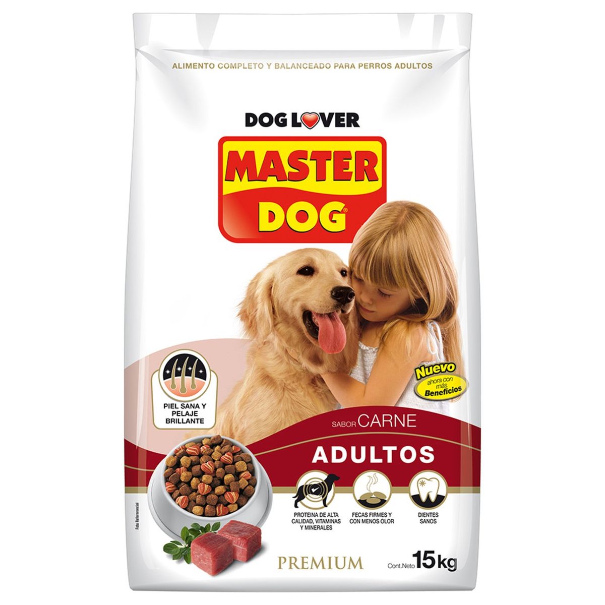 MASTER DOG - Alimento Seco para Perro Adulto Sabor Carne 15 Kg