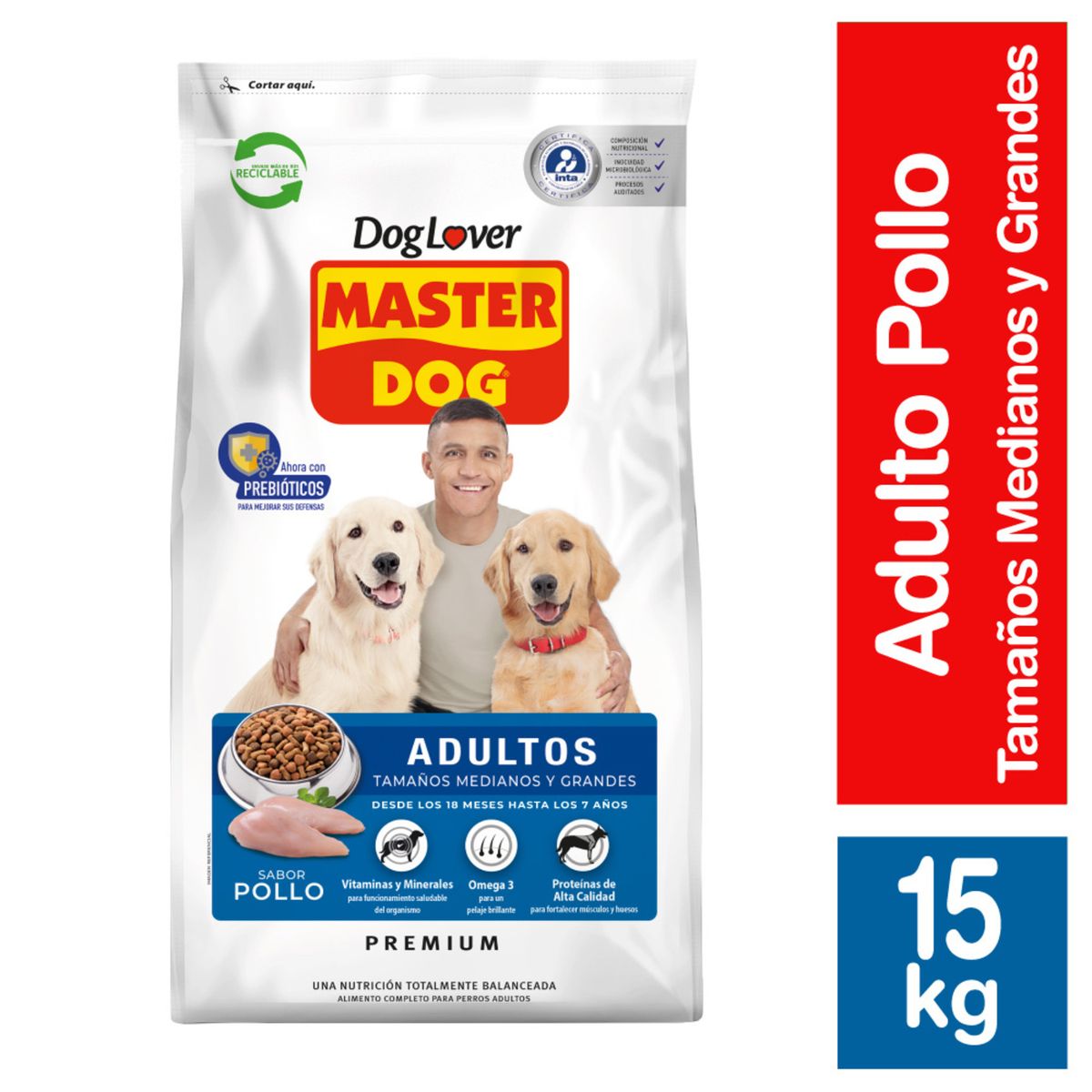 MASTER DOG - Alimento Seco para Perro Adulto Sabor Pollo 15 Kg