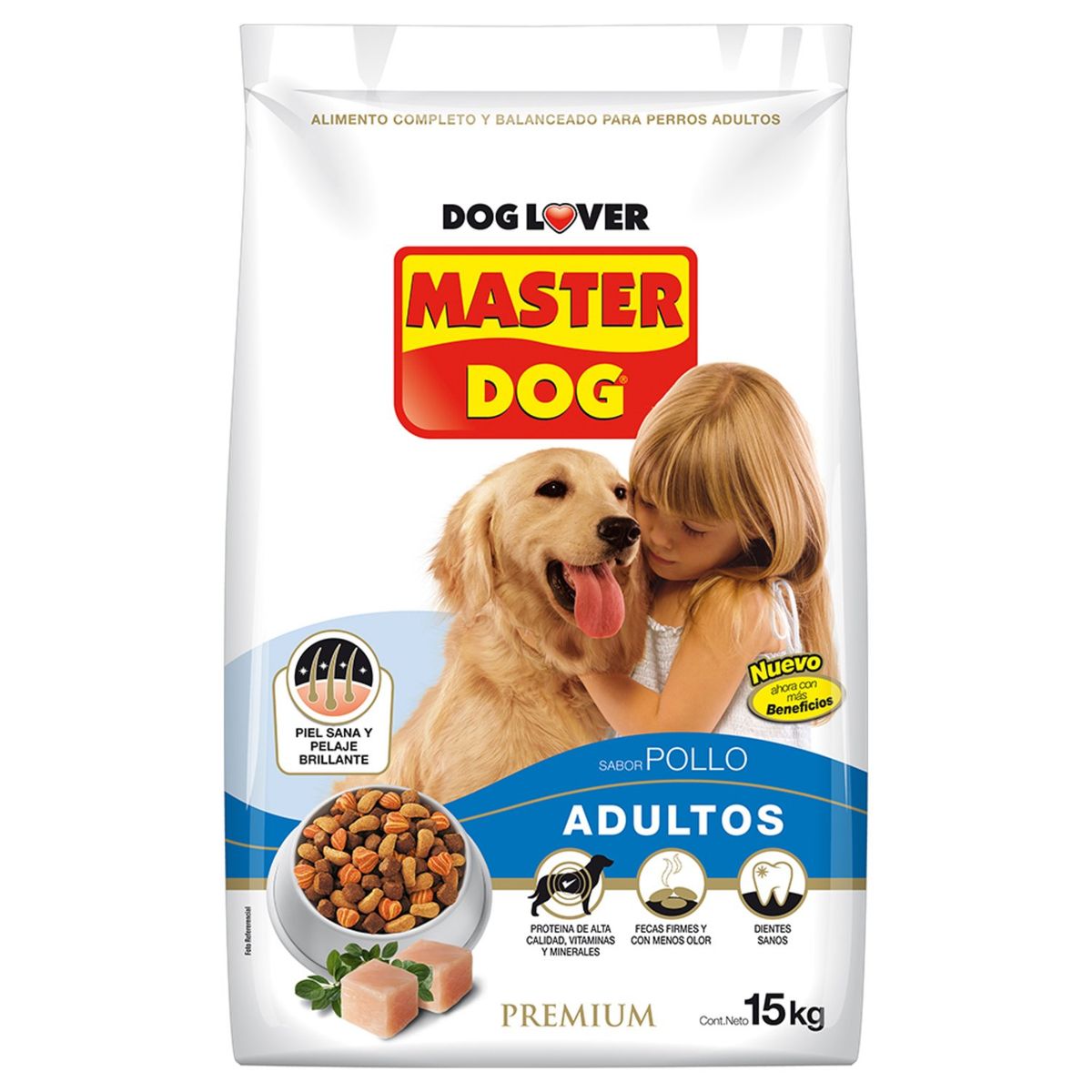 MASTER DOG - Alimento Seco para Perro Adulto Sabor Pollo 15 Kg