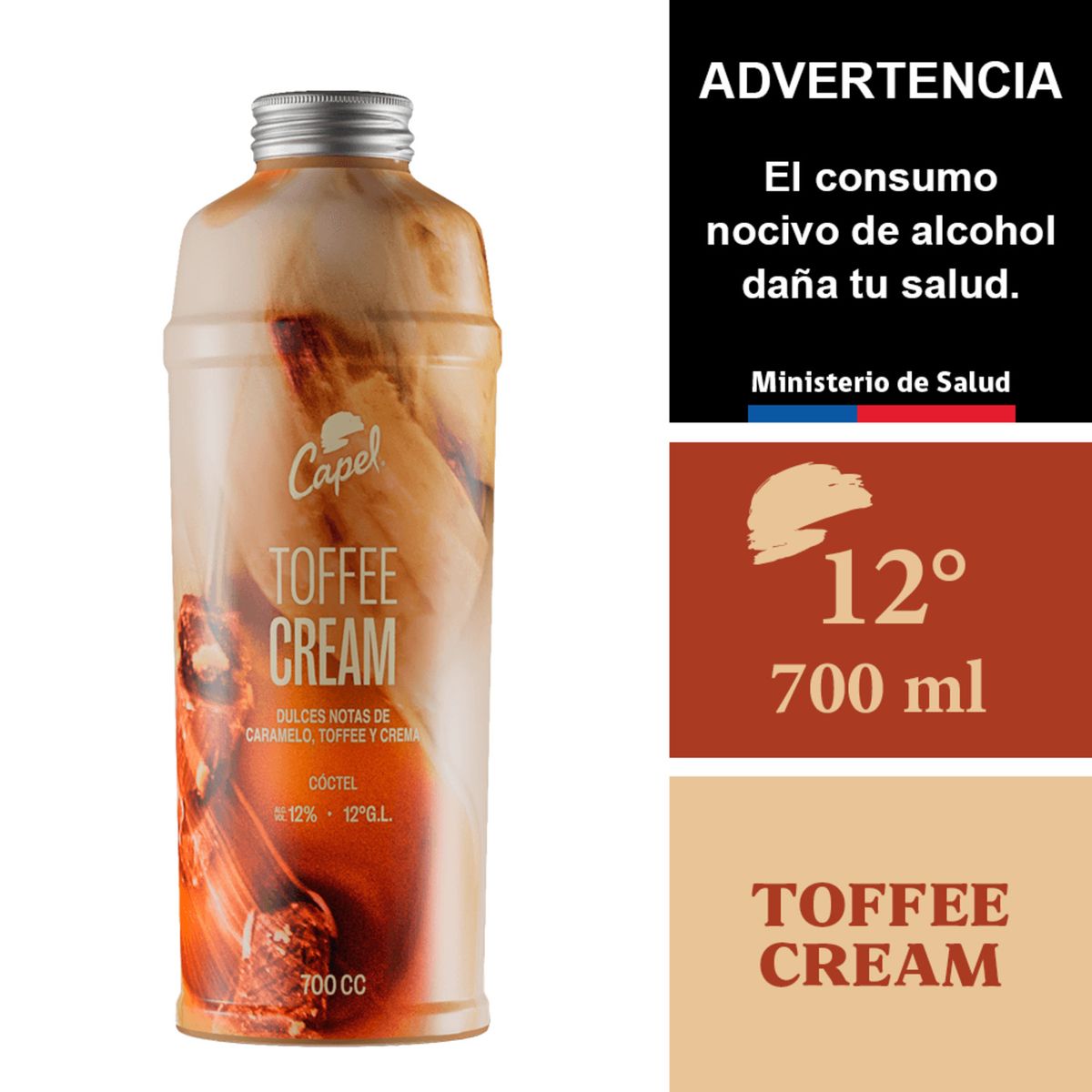 CAPEL - Licor Capel Caramelo, Toffee y Crema 12° 700 cc