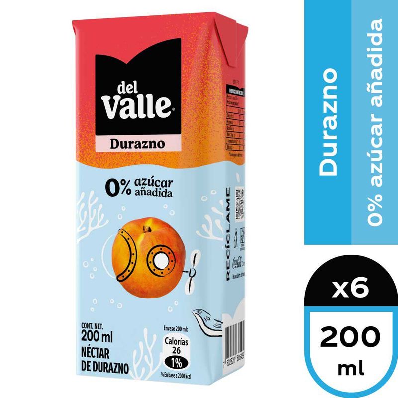 DEL VALLE - Néctar Andina del Valle durazno 0% azúcar añadida