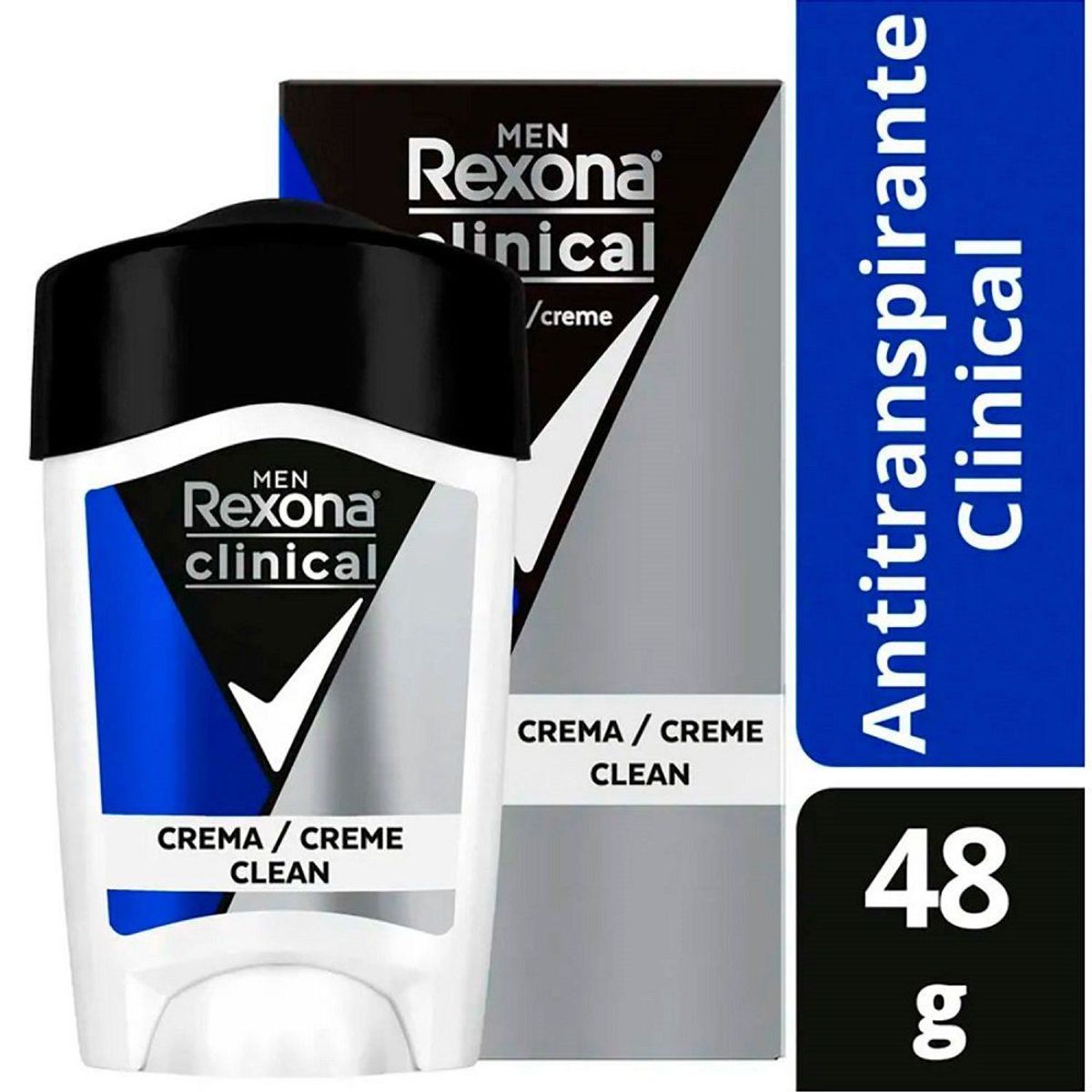REXONA - Desodorante en Barra Masculino Rexona Clinical Clean 48 g