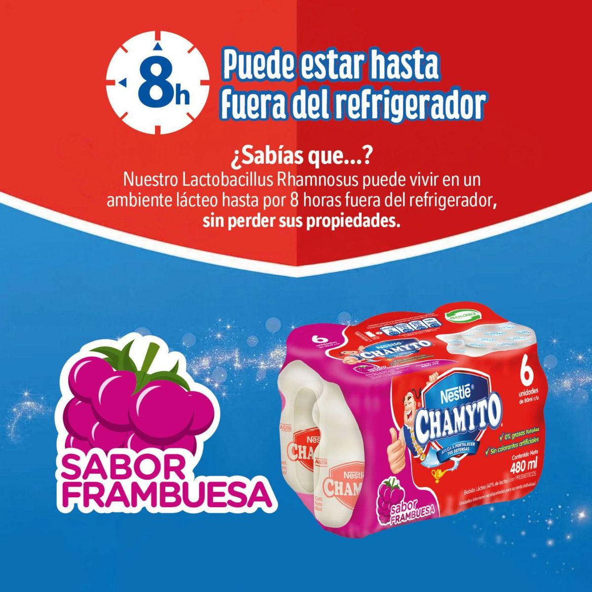 NESTLE - Pack Bebida Láctea Chamyto Sabor Frambuesa