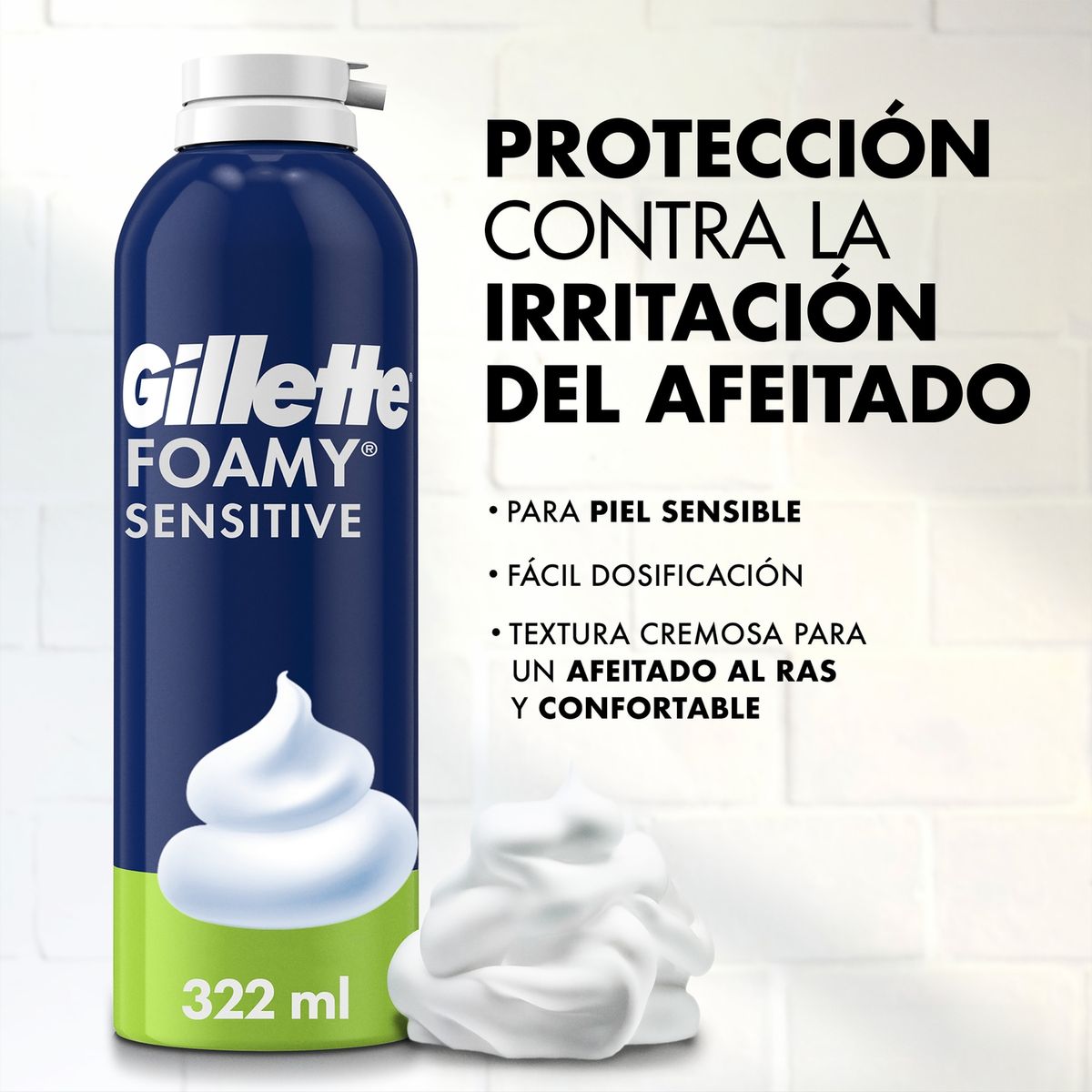 GILLETTE - Espuma de Afeitar Piel Sensible