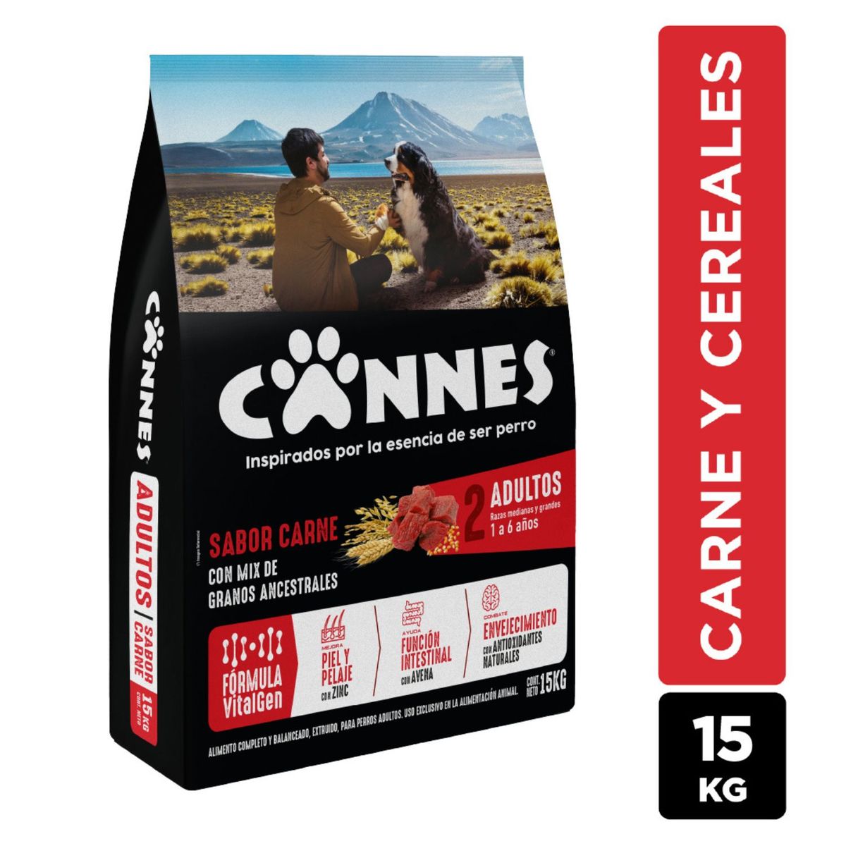 CANNES - Alimento para Perro Adulto Sabor Carne y Cereal Cannes 15 Kg