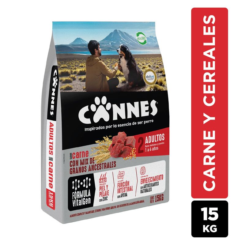 CANNES - Alimento para Perro Adulto Sabor Carne y Cereal Cannes 15 Kg