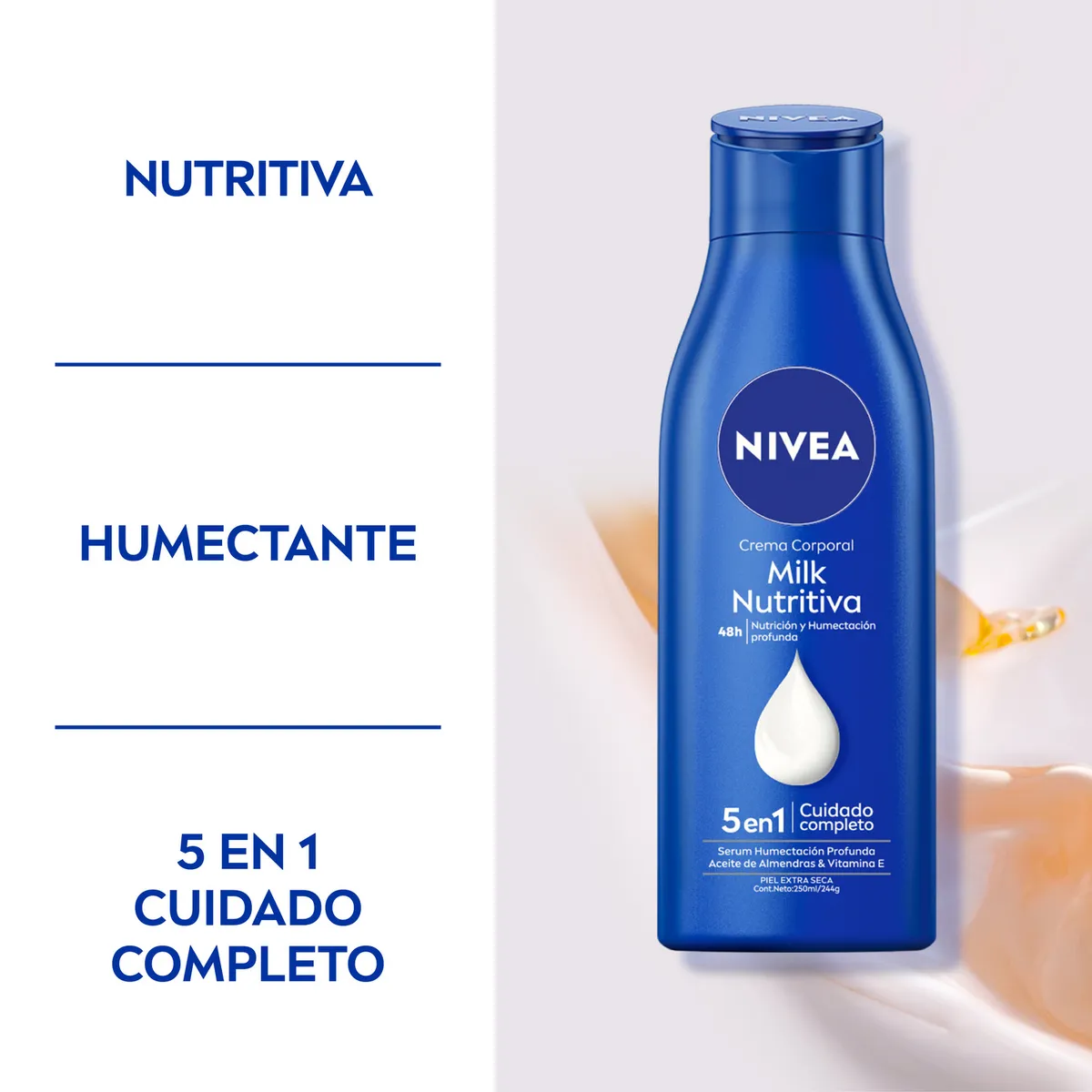 NIVEA - Crema Corporal Milk Nutritiva Nivea 250 ml