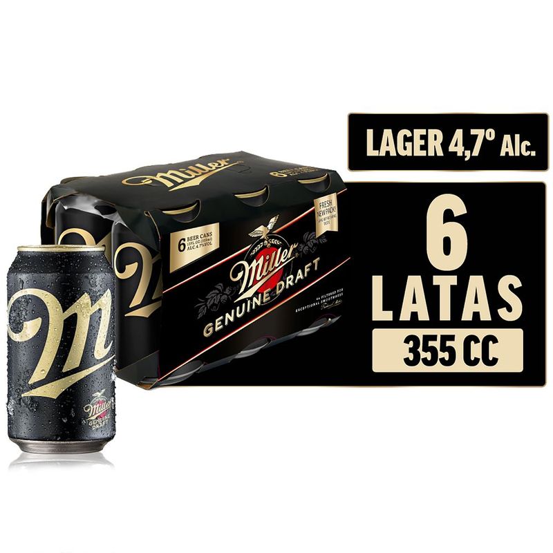 MILLER - CER PREM LAT MIL SIX-PACK 4.5G GL 350 CC