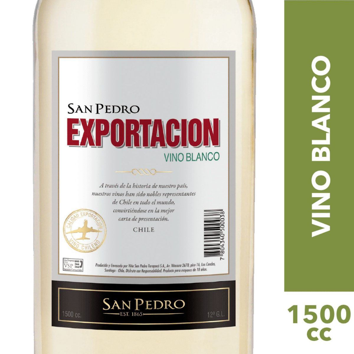 EXPORTACION - Vino Blanco Botella 12° GL