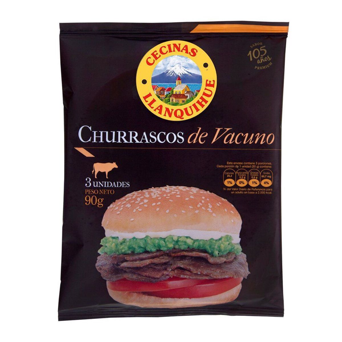 LLANQUIHUE - Churrascos de Vacuno Llanquihue 3 x 30 g