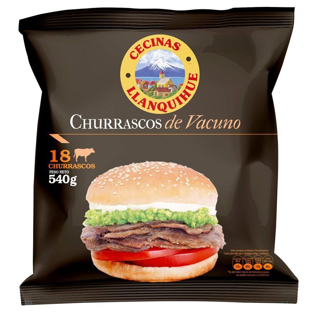 LLANQUIHUE - Churrascos de Vacuno Llanquihue 18 x 30 g