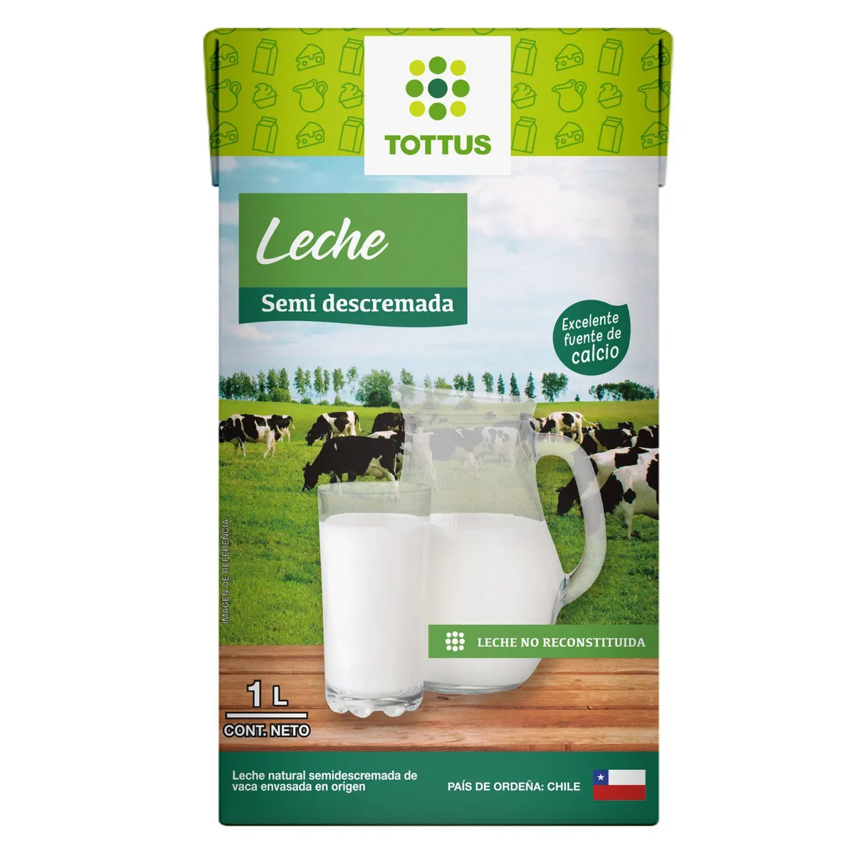 TOTTUS - Leche Semidescremada Natural