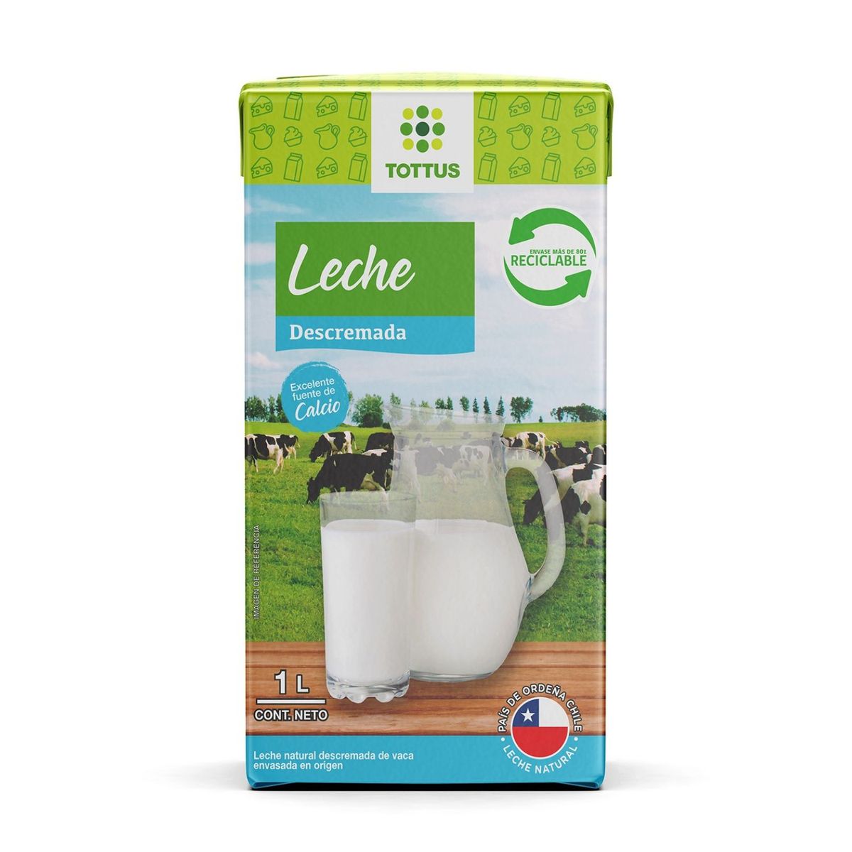 TOTTUS - Leche Descremada Natural