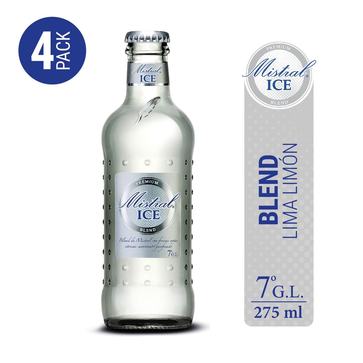 MISTRAL ICE - Pack Pisco Mistral Ice 7° 4 x 275 cc