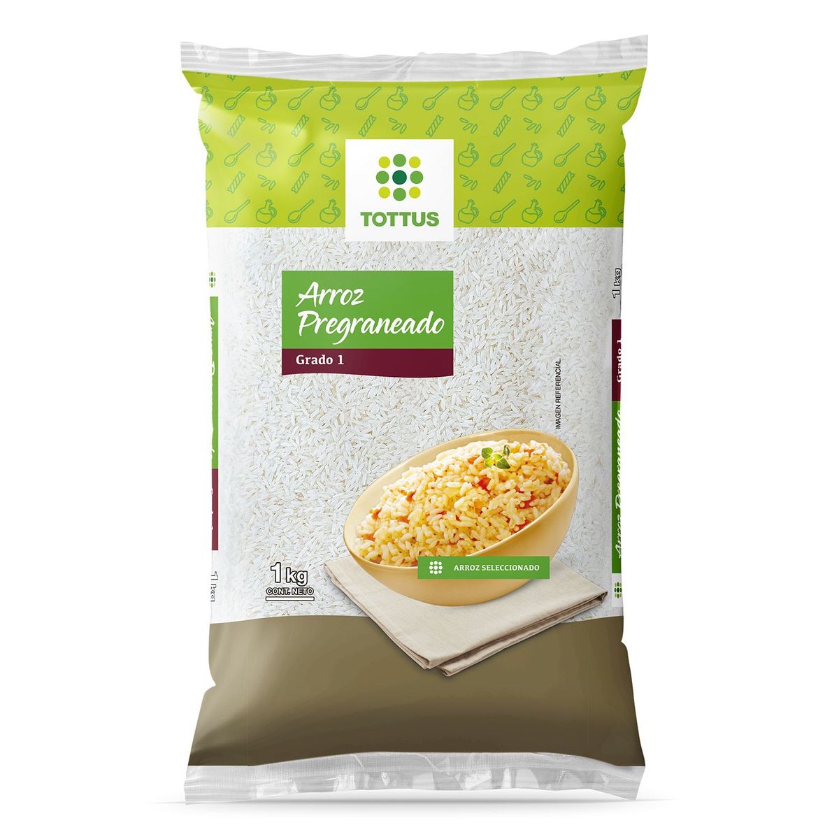 TOTTUS - Arroz Tottus Pregraneado G1 1 Kg