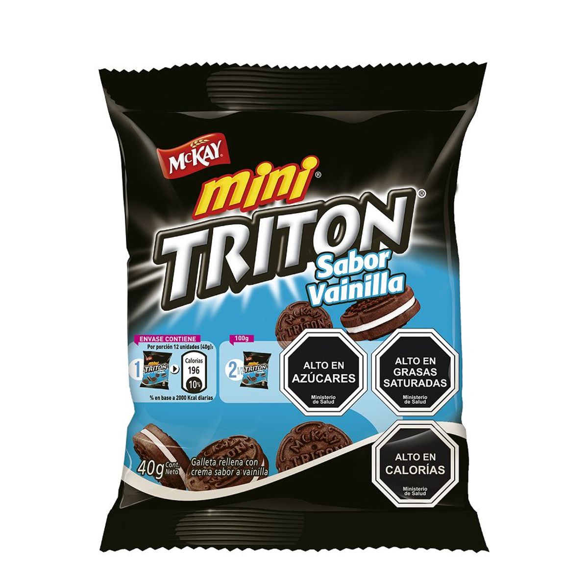 TRITON - Galleta Mini Triton Sandwich Sabor Vainilla 40 g
