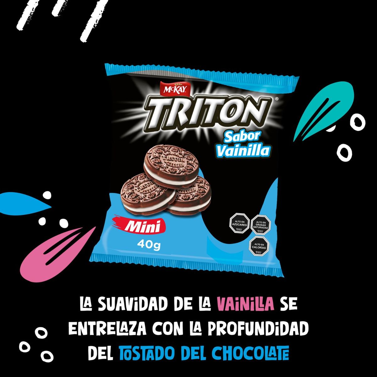 TRITON - Galleta Mini Triton Sandwich Sabor Vainilla 40 g