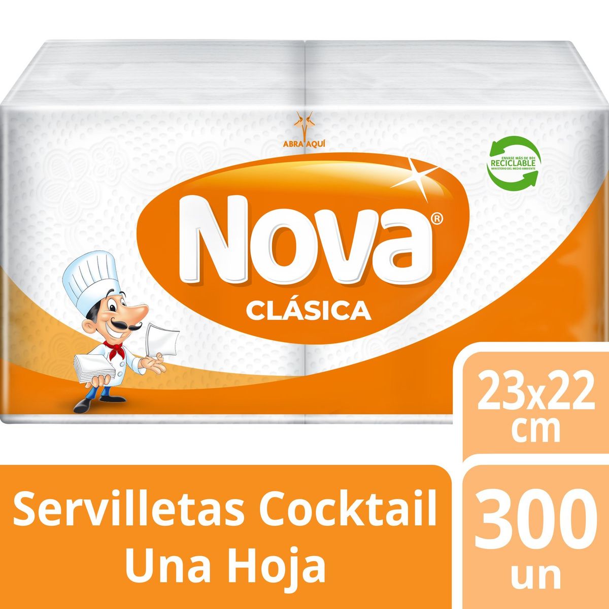 NOVA - Servilletas Cocktail Nova Una Hoja 300 Un