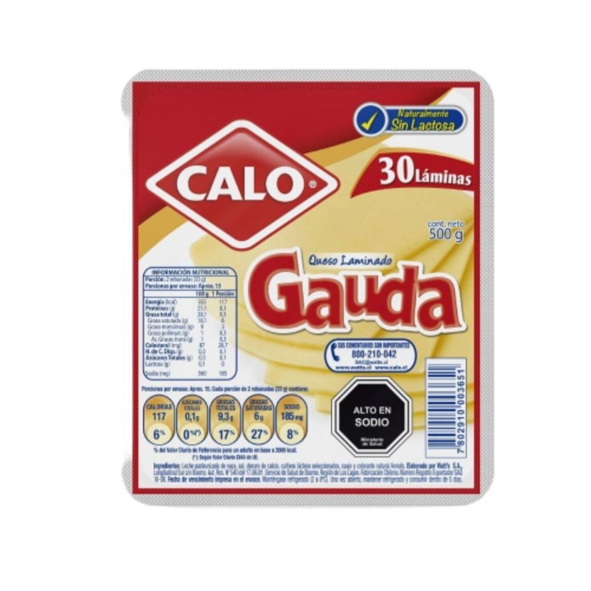 CALO - Queso Gauda Laminado Calo 467 g