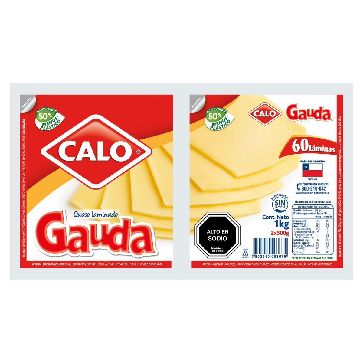 CALO - Queso Gauda Laminado Calo 1 Kg