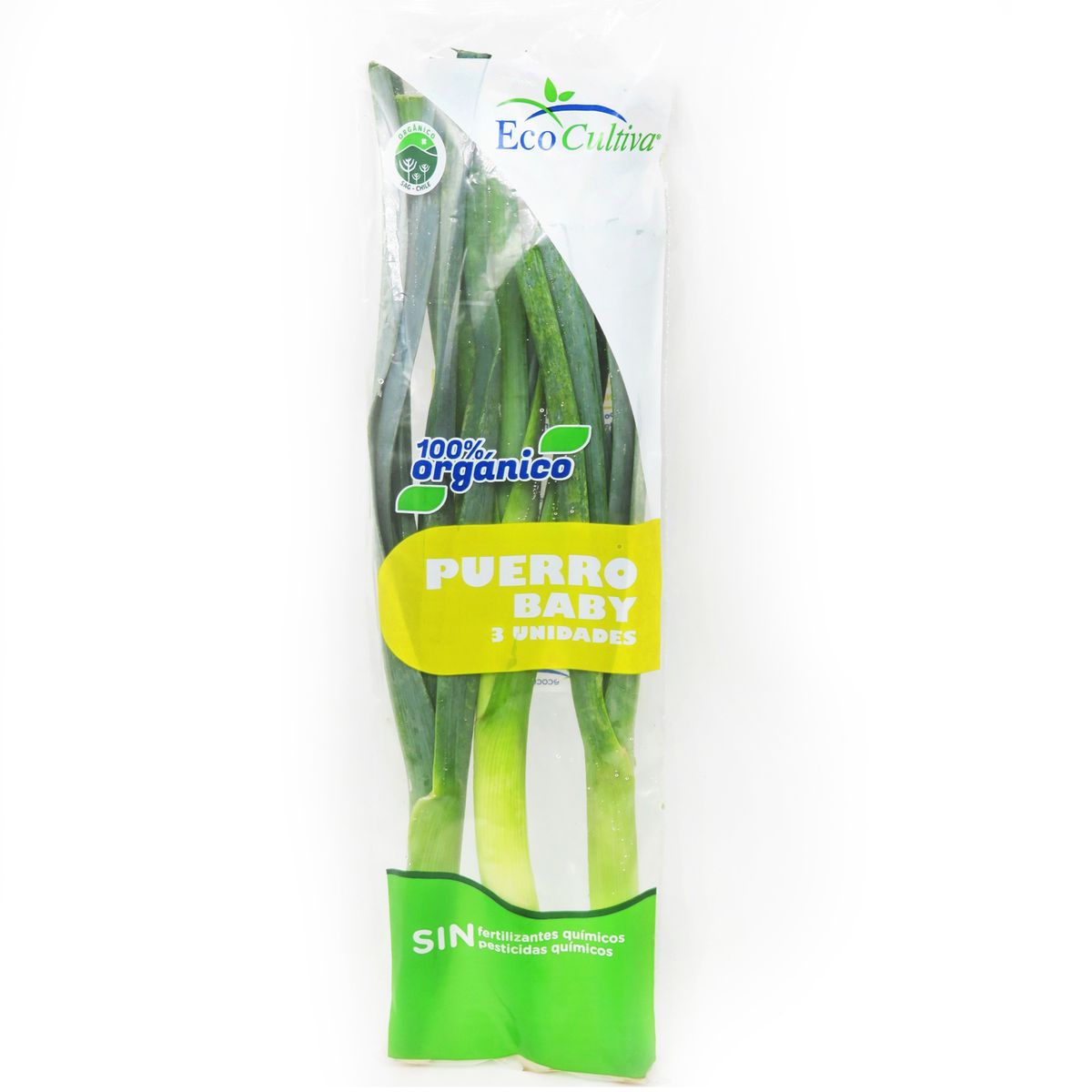 VERDURAS - Puerro Orgánico Envasado 3 Un