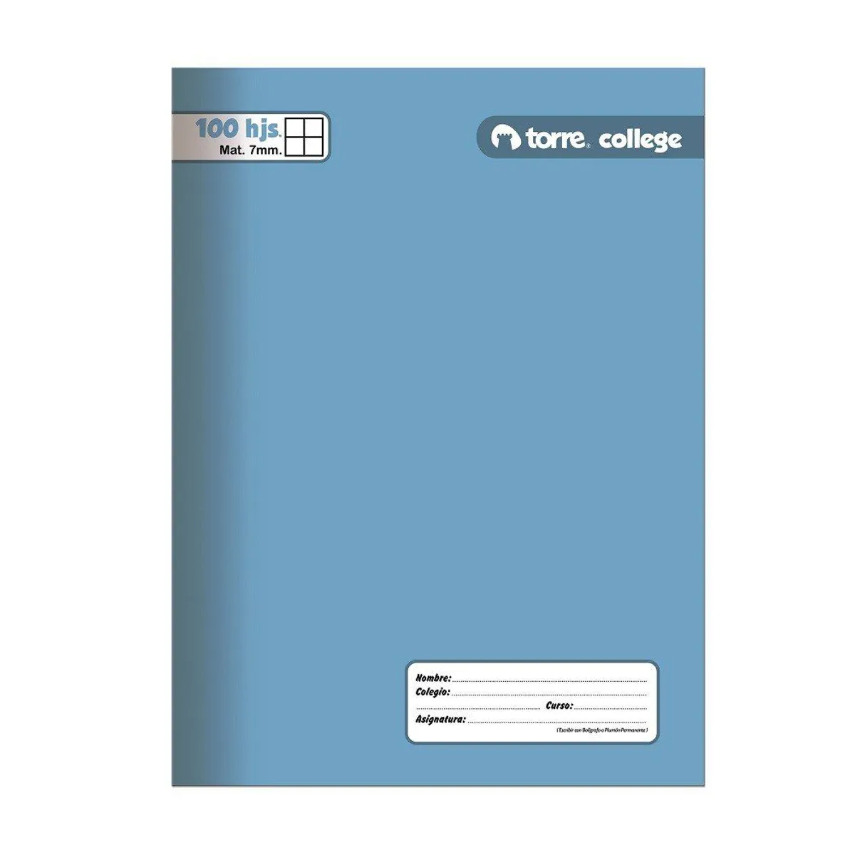 TORRE - Cuaderno Collage Liso Matemática 100 Hojas