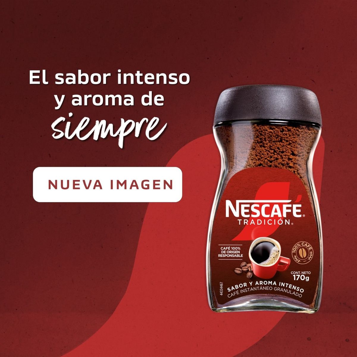 NESCAFE - Café Instantáneo Granulado Nescafe Tradición Tarro 170 g