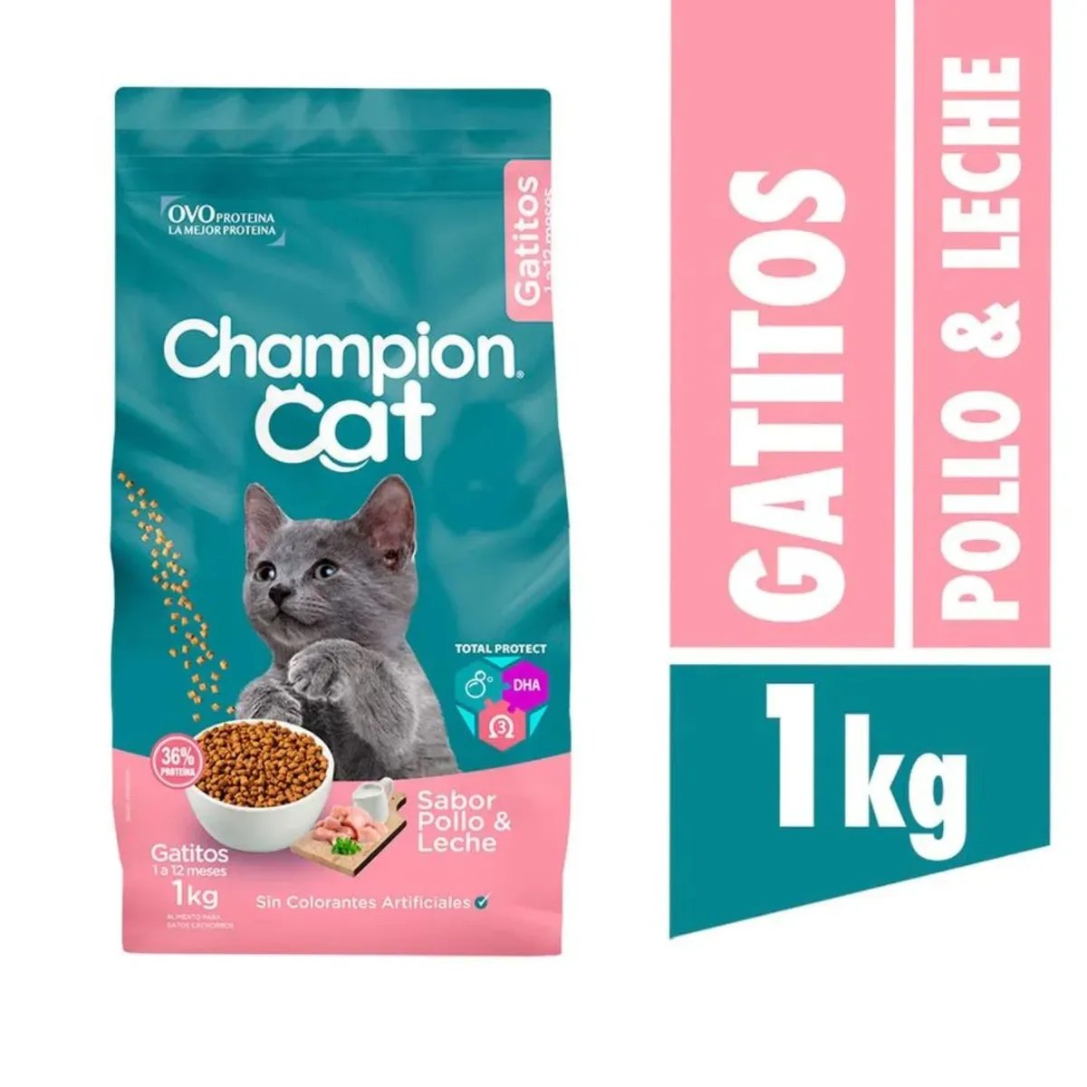 CHAMPION CAT - Alimento Para Gatitos Pollo y Leche Champion Cat 1 Kg