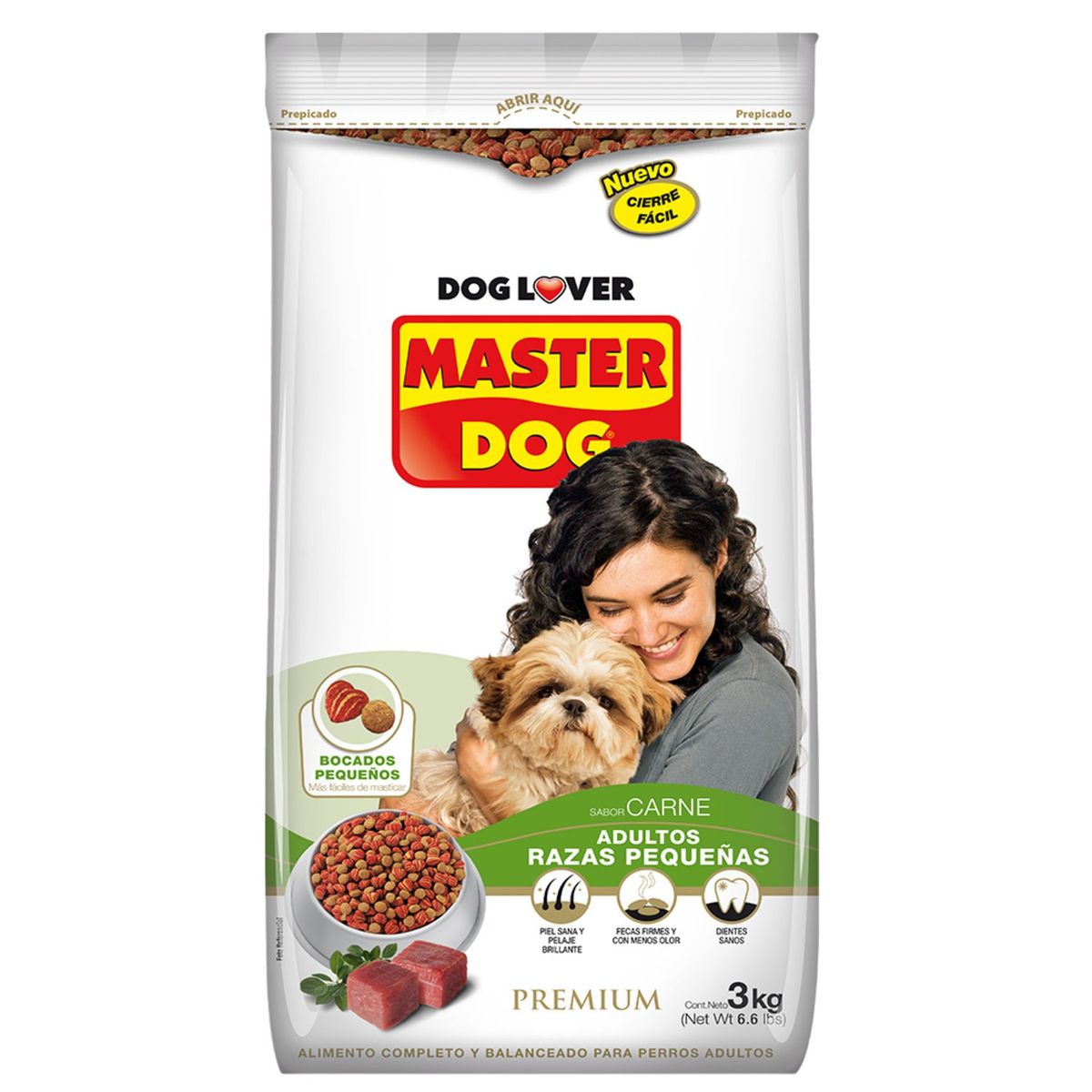 MASTER DOG - Alimento Seco para Perro Adulto Sabor Carne 3 Kg