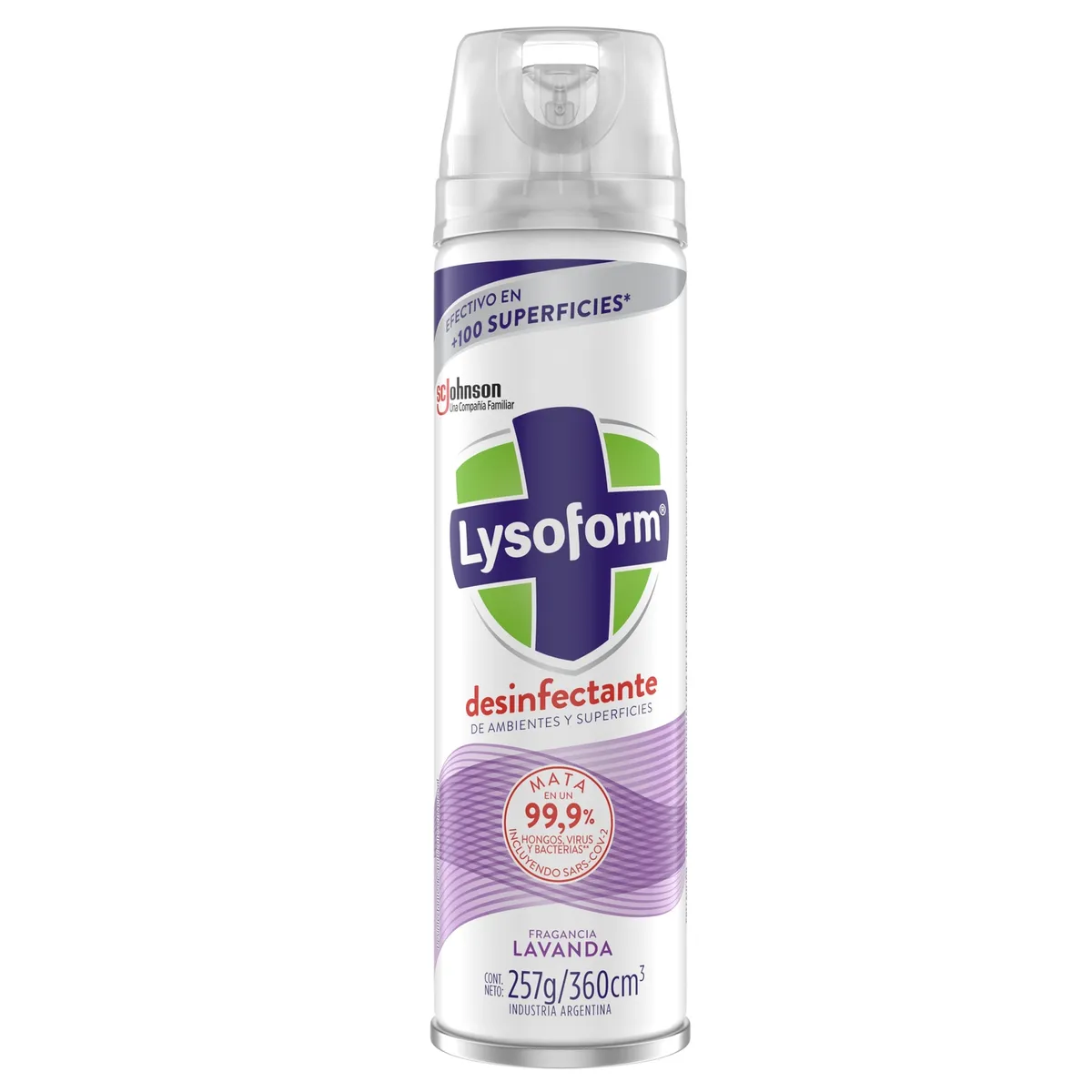 LYSOFORM - Desinfectante Aerosol de Ambientes y Elimina Olores Lysoform Lavanda 360 ml