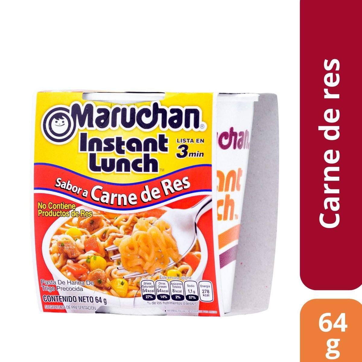 MARUCHAN - FIDEO INSTANTANEO CARNE 64 GRS