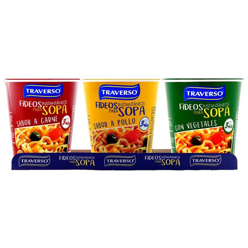 TRAVERSO - TRIPACK SOPAS INSTANTANEAS 3X65 GRS