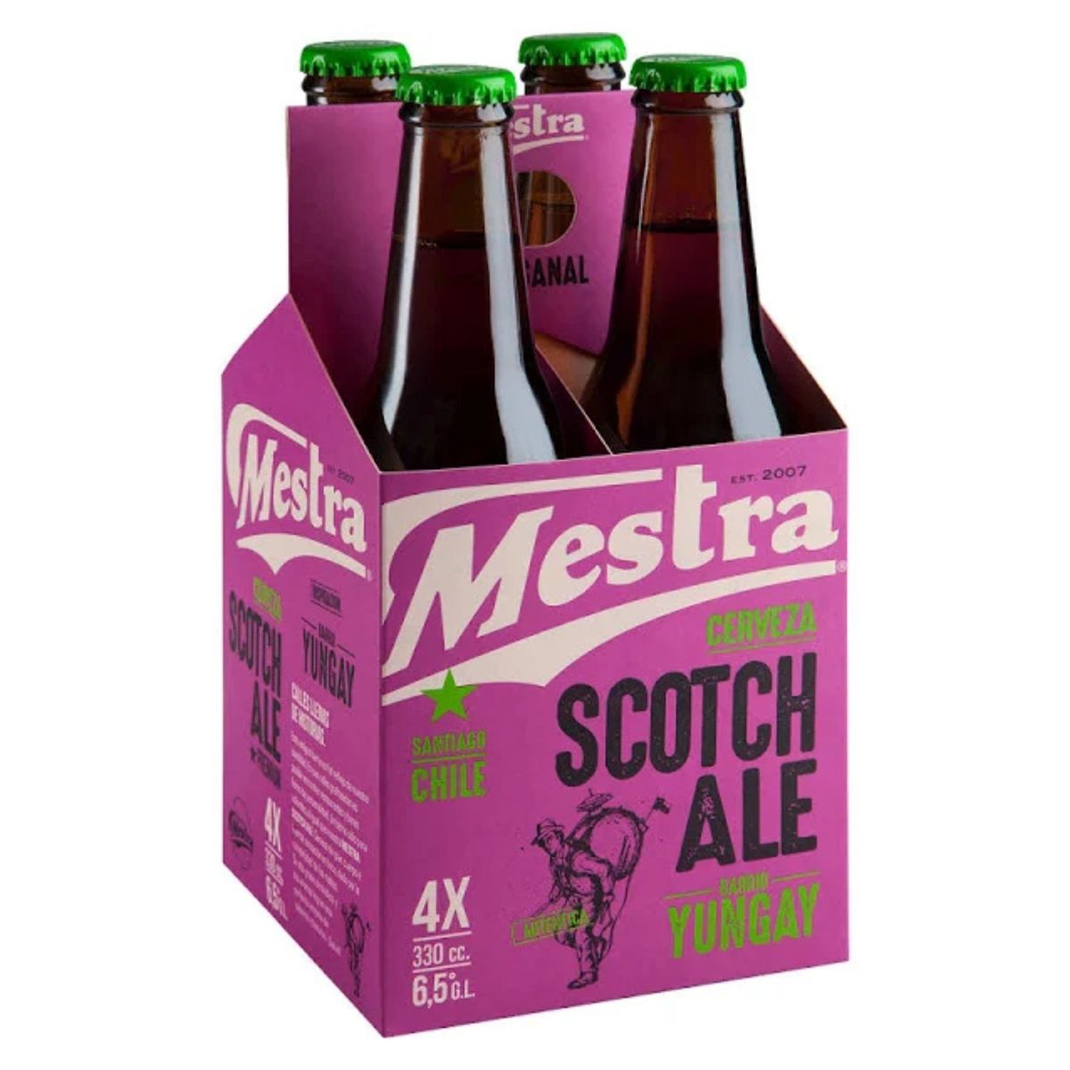 MESTRA - Pack Cerveza Scotch Ale Mestra Botella 6.5° 4 x 330 cc