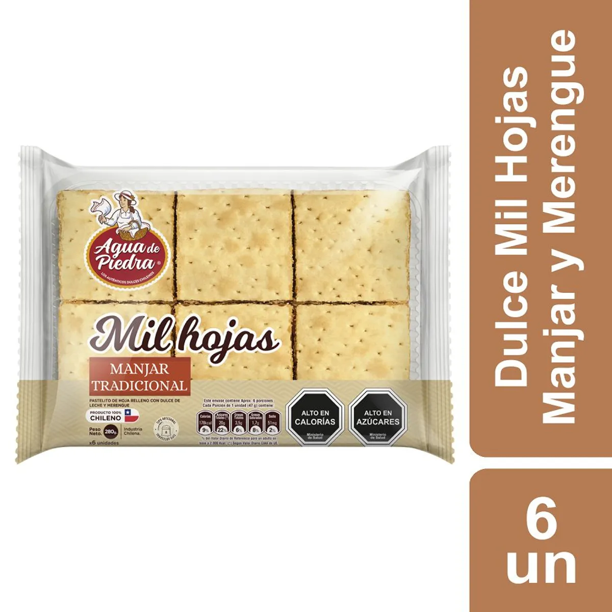 AGUA DE PIEDRA - Dulce Mil Hojas Manjar y Merengue