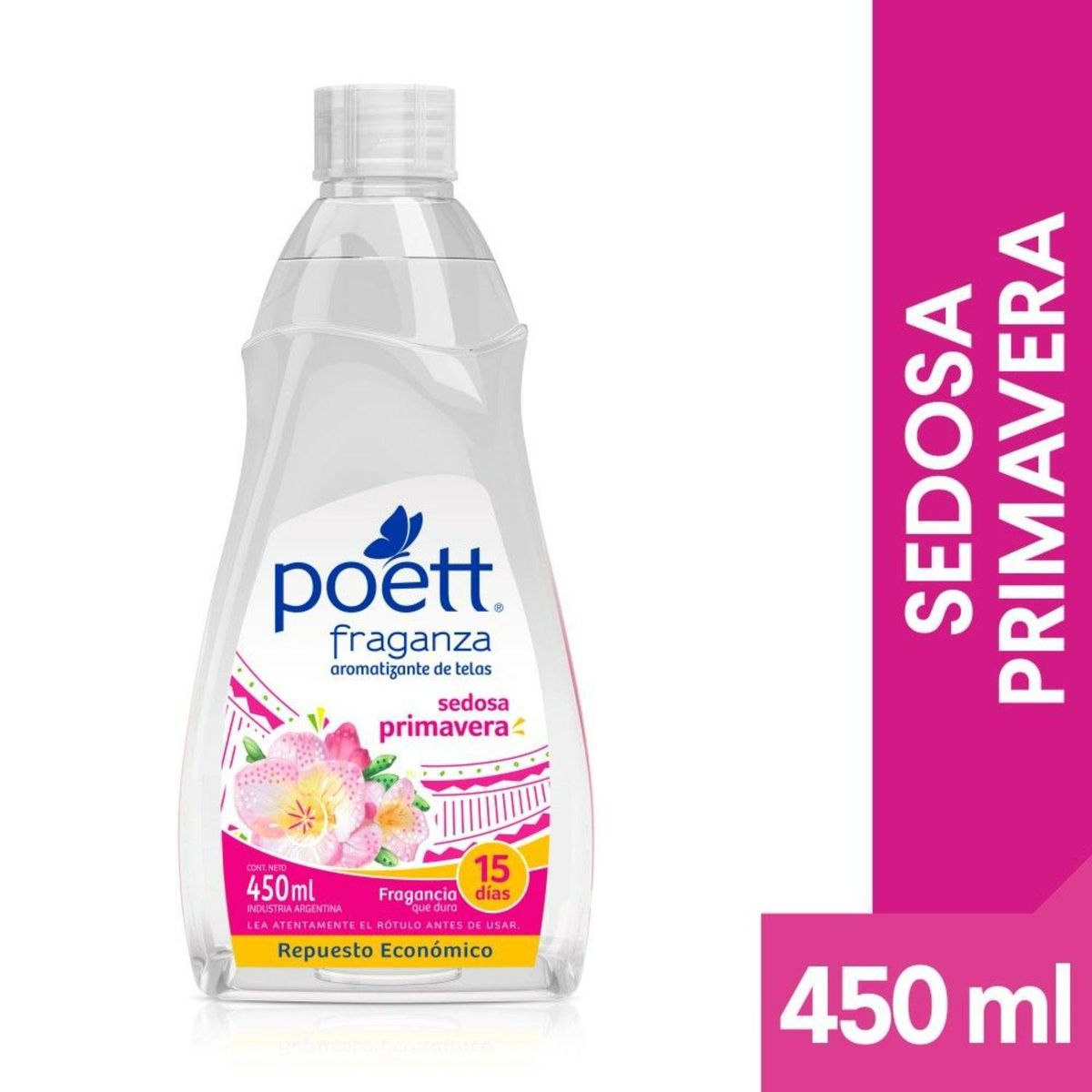 POETT - Repuesto Aromatizante Telas Fraganza Suavidad de Algodón Poett 450 ml
