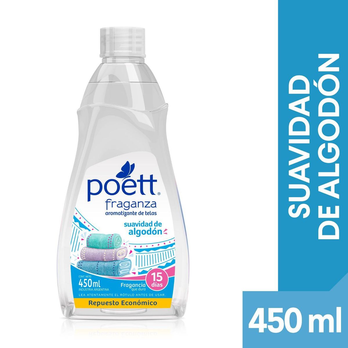 POETT - Repuesto Aromatizante Telas Fraganza Sedosa Primavera Poett 450 ml