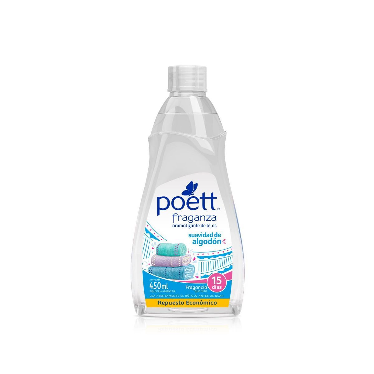 POETT - Repuesto Aromatizante Telas Fraganza Sedosa Primavera Poett 450 ml
