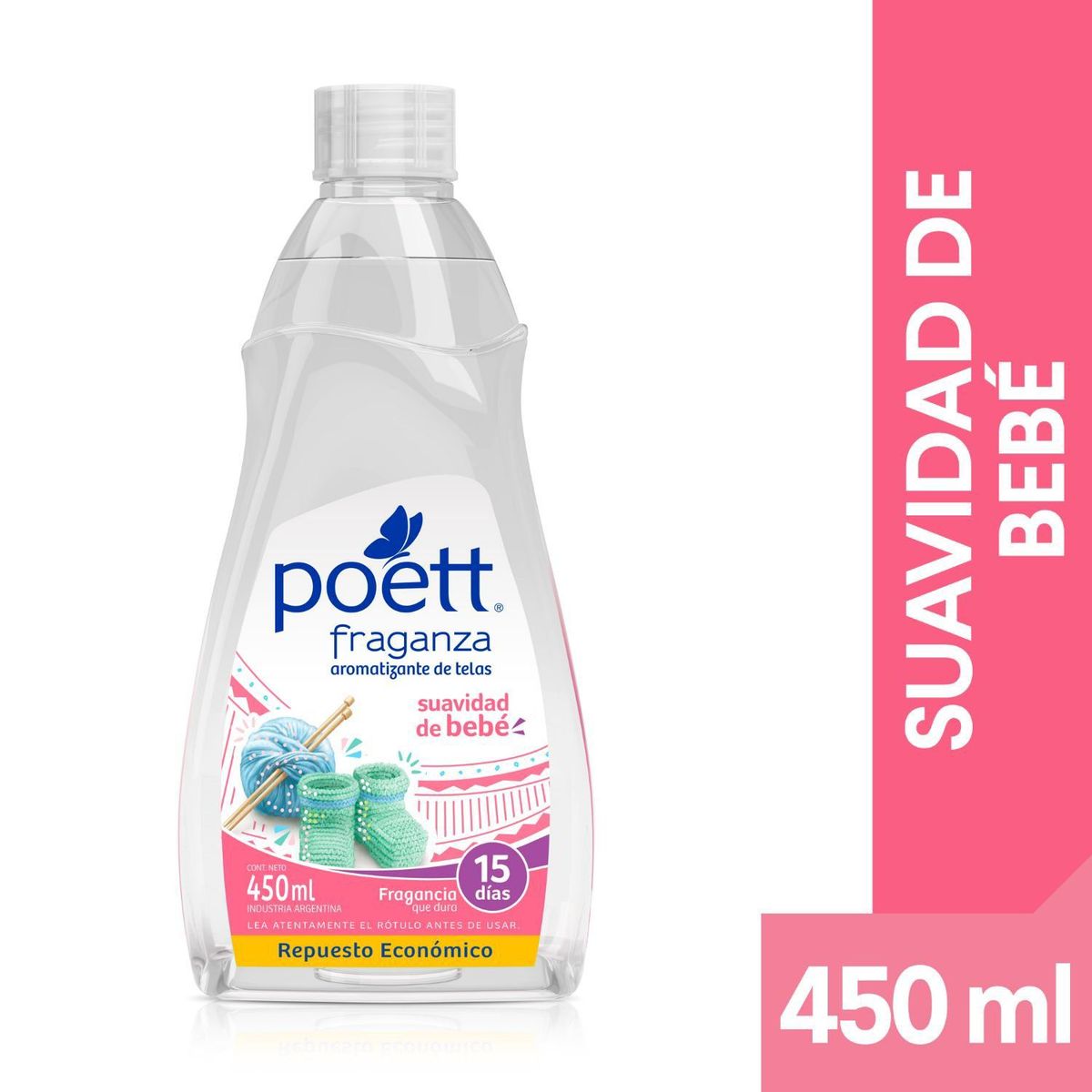 POETT - Repuesto Aromatizante Telas Fraganza Suavidad de Bebé Poett 450 ml