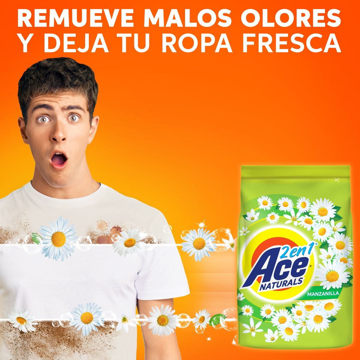ACE - Detergente en Polvo Naturals Manzanilla Ace 3 kg