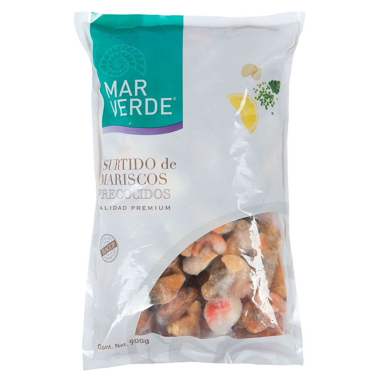 MAR VERDE - Surtido de Mariscos Precocidos Congelados Mar Verde 900 g