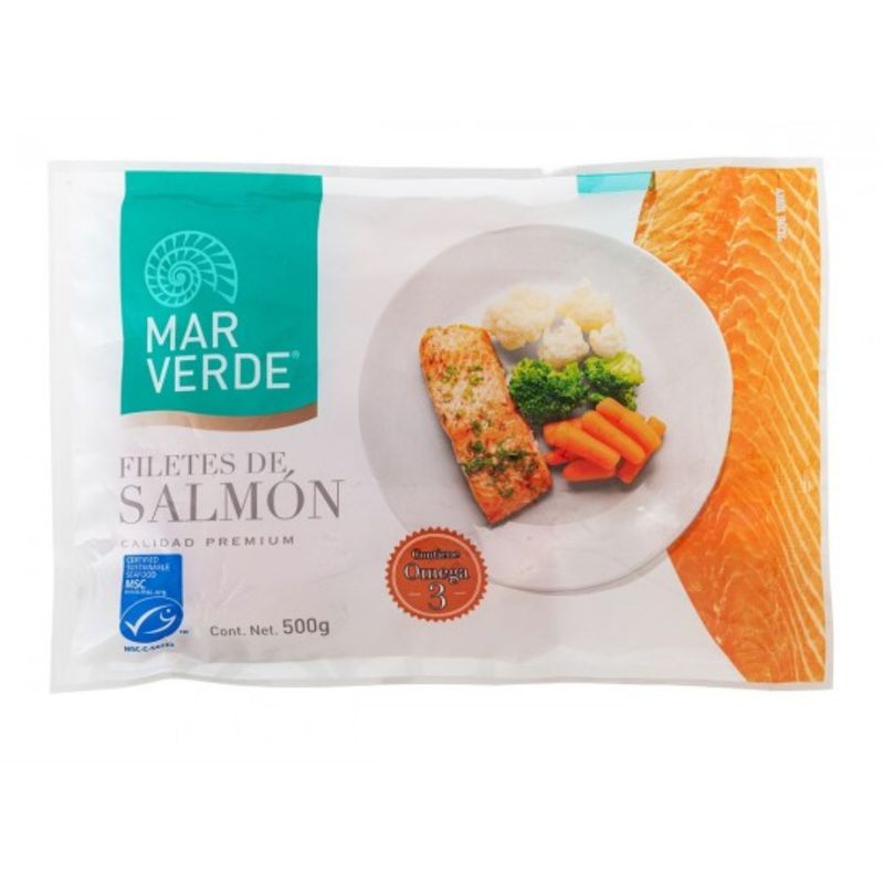 MAR VERDE - Filetes de Salmón Congelados Mar Verde 500 g