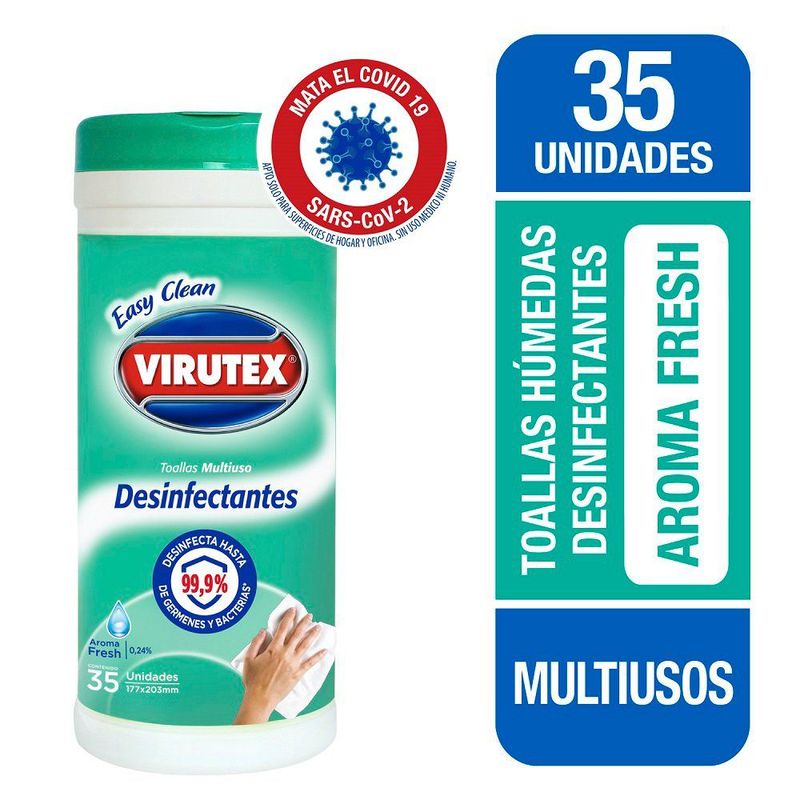 VIRUTEX - Toalla Humeda Desinfectante Baño Easy Clean